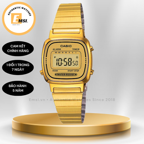 Casio LA670WGA-9D - Đồng Hồ Nữ - Điện Tử - Kính Nhựa - Size Mặt 24.6mm EMSI.VN