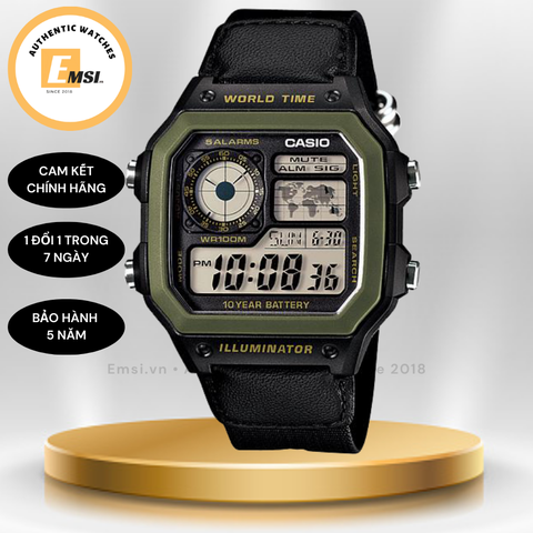 Casio AE-1200WHB-1B - Đồng Hồ Nam - Điện Tử - Kính Nhựa - Size Mặt 42mm EMSI.VN