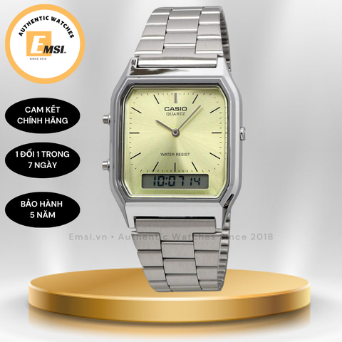Đồng Hồ Unisex Chính Hãng CASIO AQ-230A-9AMQY
