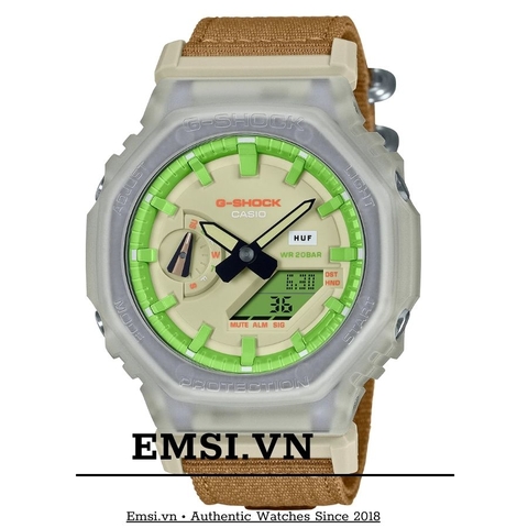 G-Shock GA-2100HUF-5A | G-Shock | HUF | Dây Vải | Kim - Số | Carbon | WR20BAR