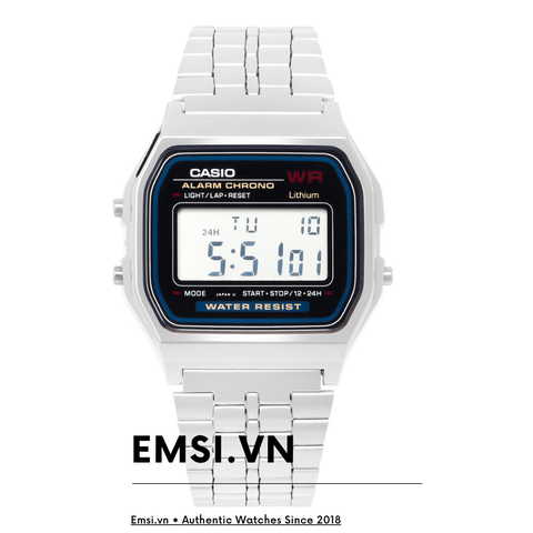Đồng hồ Casio Nam A159WA-N1DF - 33mm Unisex - Emsi.vn VINTAGE CASIO