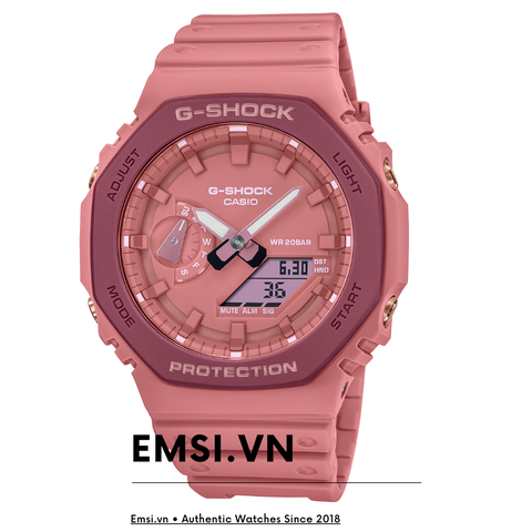 GA-2110SL-4A4 | 45.4mm Đồng Hồ Casio | G-Shock | Dây Nhựa | Đồng Hồ Kim - Số | Chống Nước WR20BAR