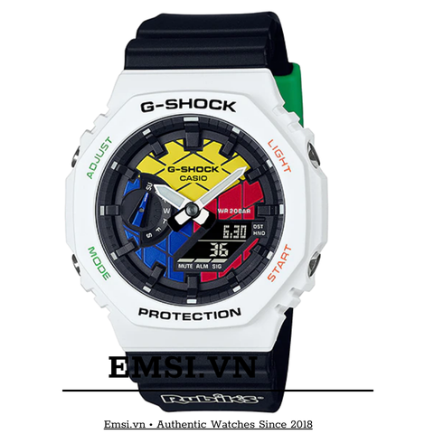 GAE-2100RC-1A | Đồng Hồ Casio | G-Shock | Rubik  | Dây Nhựa | WR20BAR