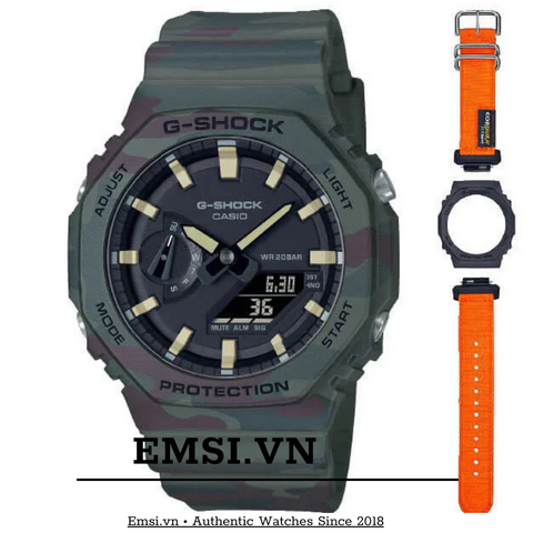 GAE-2100WE-3A | Đồng Hồ Casio | G-Shock | Nam | 2 Bộ Dây | Cấu Trúc Bảo Vệ Lõi Carbon | Chống Nước