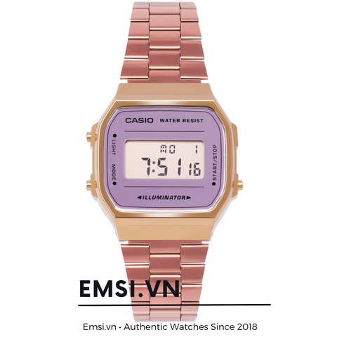 Casio A168WECM-5 - Đồng Hồ Unisex - Điện Tử - Kính Khoáng - Size Mặt 36.5mm EMSI.VN