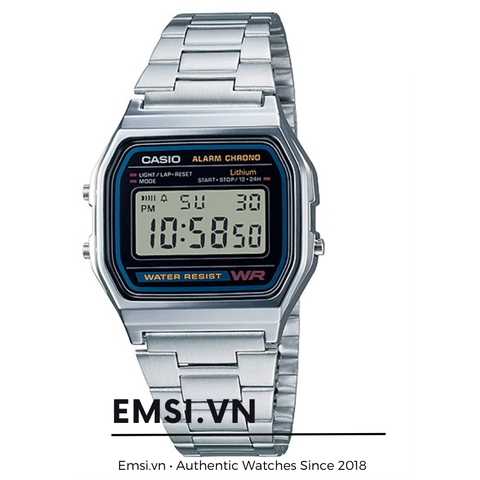 Casio A158WA-1D - Đồng Hồ Unisex - Điện Tử - Kính Nhựa - Size Mặt 36mm EMSI.VN