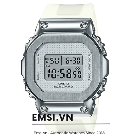 GM-S5600SK-7 | Đồng Hồ G-Shock Nữ | Casio | Dây nhựa | Mặt Vuông Viền Kim Loại | Chống Nước 200M - Emsi.vn