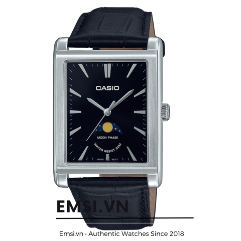 Đồng hồ nam Casio Moonphase MTP-M105L-1AVDF | Dây Da | Chu Kỳ Mặt Trăng