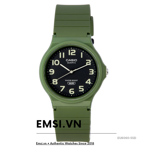 MQ-24UC-3B | Đồng Hồ Casio | Dây Nhựa Màu Xanh | 3 Kim - Emsi.vn