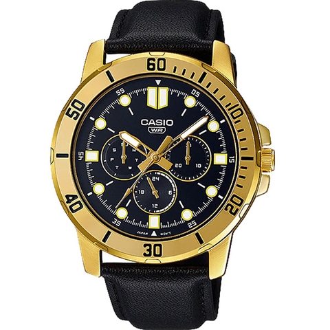 MTP-VD300GL-1E | Đồng Hồ Casio | Nam | Dây Da | Mạ Vàng Size mặt 45mm