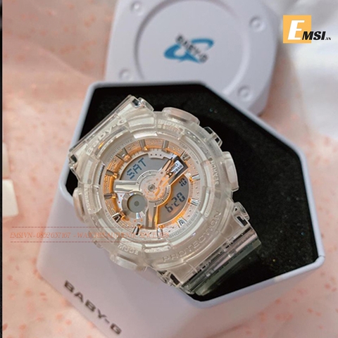 BA-110CR-7ADR | Đồng Hồ Casio | Baby-G | Nữ | Dây Nhựa Màu Trắng | Chống Nước 100m - Emsi.vn