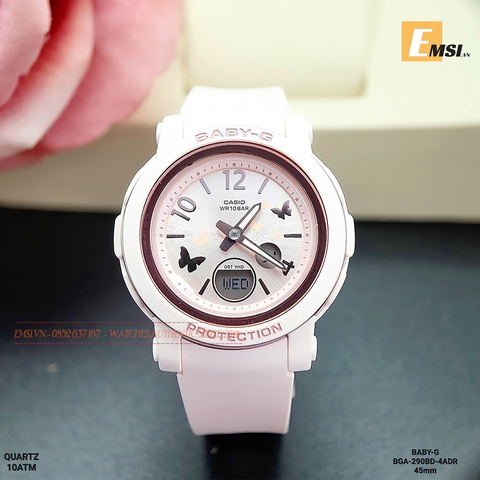 BGA-290BD-4ADR | Đồng Hồ Casio | Baby-G | Nữ | Dây Nhựa | Hai Đèn LED | Chống Nước WR100M - Emsi.vn