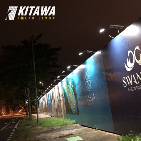 Kitawa lắp đặt đèn năng lượng 100W cho dự án SwanBay