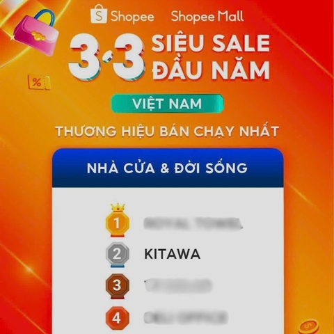KITAWA đạt Top 2 thương hiệu bán chạy nhất ngành “Nhà cửa & Đời sống” tại Shopee 3.3