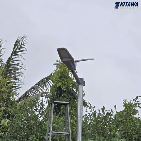KITAWA hoàn thành lắp đặt đèn đường năng lượng mặt trời cho sân vườn tại biệt thự anh Minh