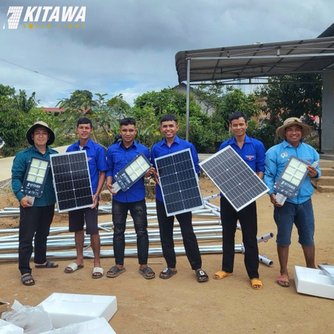 KITAWA lắp đặt 40 đèn đường năng lượng mặt trời tại xã Đạ K'Nàng Lâm Đồng