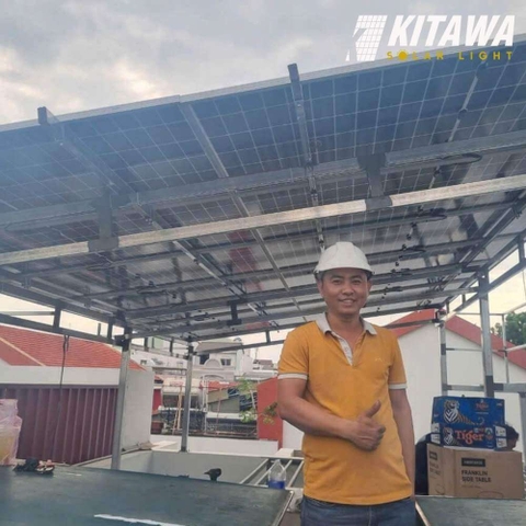 Thi công lắp đặt hệ thống điện mặt trời 10kW cho anh Phương