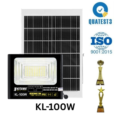 Đèn Pha Năng Lượng Mặt Trời 100W Lite BDP26.100 KITAWA Chống Nước IP67
