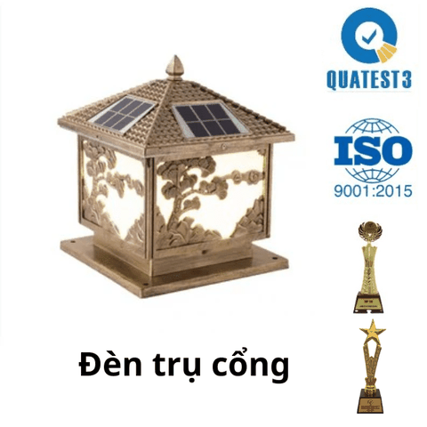 Đèn Năng Lượng Mặt Trời Trụ Cổng Hình Cây Tùng SV283