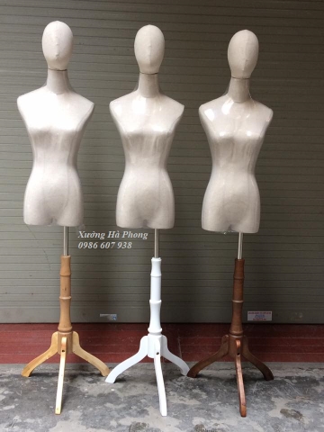 Manocanh nữ không tay, đầu vải, chân gỗ 3 chạc