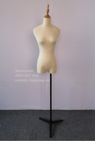 Manocanh nữ không tay, chóp gỗ, chân gang đen