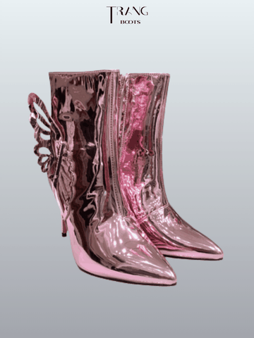 HIGHHEEL BOOTS METALLIC BUTTERFLY