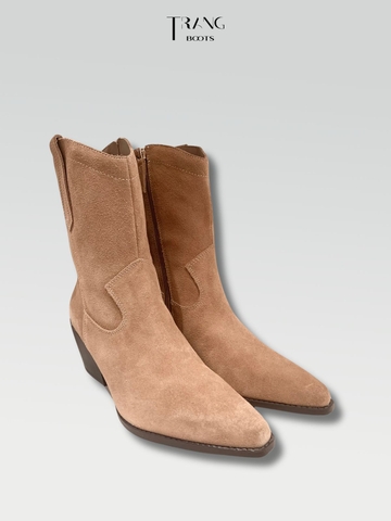 LEATHER COWBOY ANKLE BOOTS - BOOTS DA COWBOY CỔ NGẮN