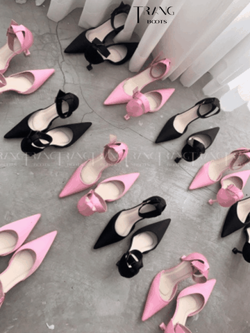 LISA HIGH-HEELS - GIÀY CAO GÓT MŨI NHỌN LỤA SATIN LISA ĐEN