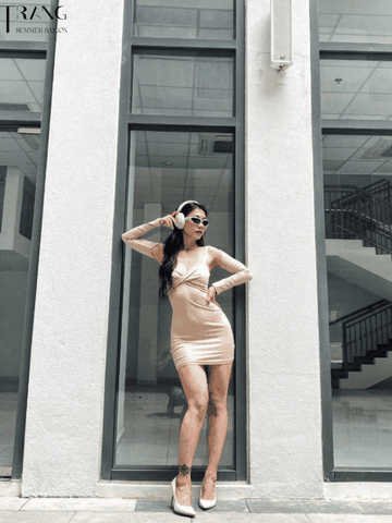 ĐẦM BODY HAI DÂY XOẮN NGỰC