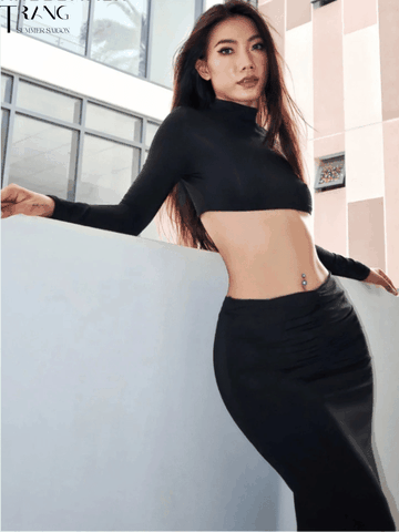 SET VÁY BODY DÀI ÁO CROPTOP