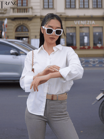 ÁO SƠ MI COTTON CỔ ĐIỂN MÀU