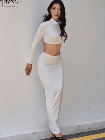 SET VÁY BODY DÀI ÁO CROPTOP