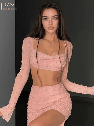 SET VÁY BODY ĐÍNH HỘT DÀI