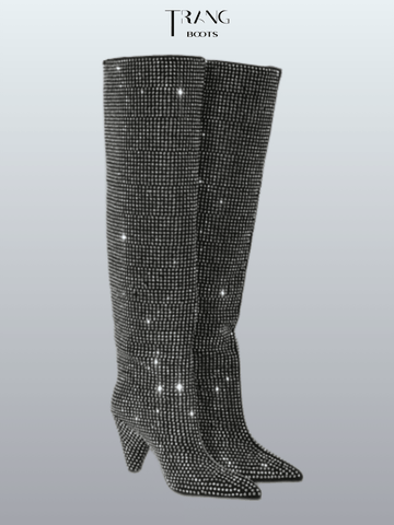 KNEE BOOTS BLING BLING