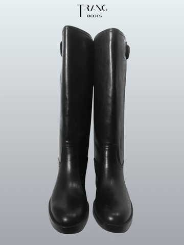 BOOTS GỐI ĐẾ BỆT CÓ CÀI KHÓA ỐNG ZARA