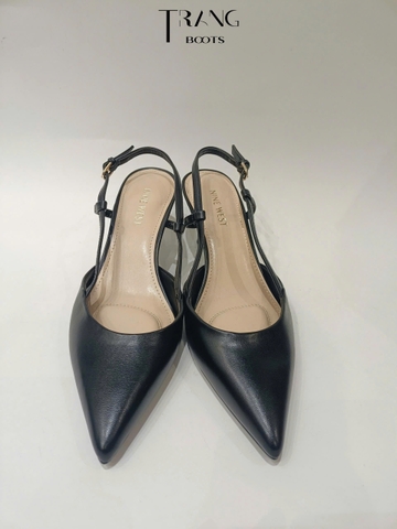 CAO GÓT SLINGBACK NINE WEST ĐEN DA MỜ