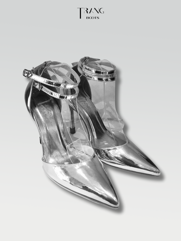 GIÀY CAO GÓT MŨI NHỌN QUEEN PHIÊN BẢN 2.0 BẠC