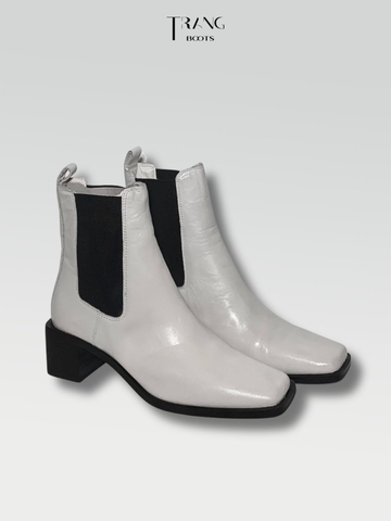 FOAL WHITE LEATHER CHELSEA BOOTS - BOOTS CHELSEA TRẮNG FOAL DA THẬT