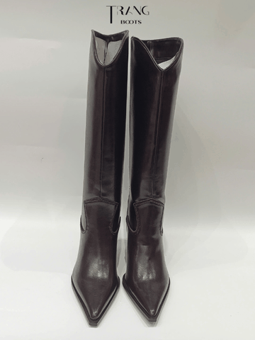 KNEE BOOTS COWBOY ZARA CỔ BẤT ĐỐI XỨNG