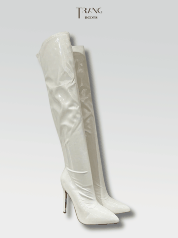 OVER KNEE BOOTS GÓT NHỌN FORM ÔM DA BÓNG