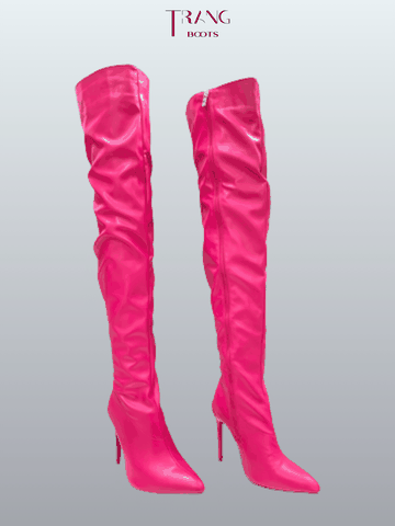 OVER KNEE BOOTS GÓT NHỌN KHÓA HÔNG