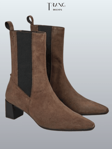 ALLY GREY LEATHER BOOTS