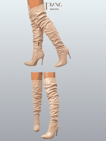 OVER KNEE BOOTS FORM NHÚN GÓT NHỌN NUDE