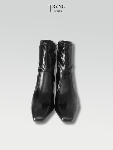 ANKLE BOOTS GLOSS LEATHER HIGH HEELS - BOOTS GIẢ DA BÓNG CỔ NGẮN CAO GÓT