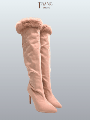 KNEE BOOTS LÔNG HỒNG