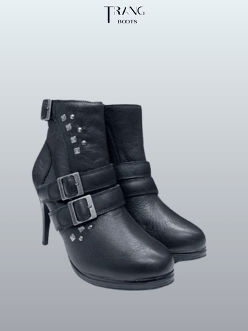 HIGH-HEEL ANKLE BOOTS HARLEY-DAVIDSON MŨI TRÒN GÓT NHỌN