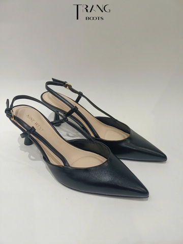 CAO GÓT SLINGBACK NINE WEST ĐEN DA MỜ