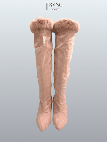 KNEE BOOTS LÔNG HỒNG