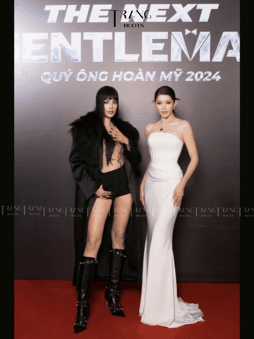 KNEE BOOTS MŨI NHỌN ĐÍNH HOẠ TIẾT CÁ TÍNH