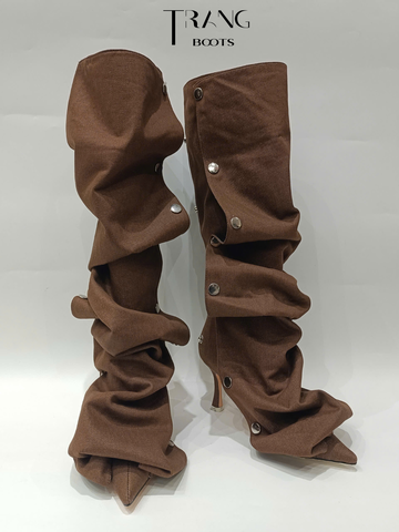 FANCY KNEE BOOTS PHOM NHÚN DENIM